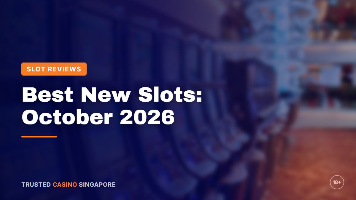 Row of slot machines in a casino, blurred, for a roundup of new slot releases in October 2026